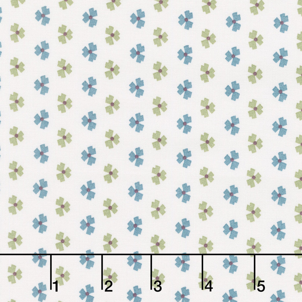 Mystic Meadow - Abstract Flower Cream Teal Yardage