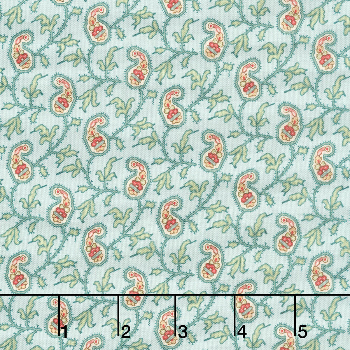 Jingle Bell - Paisley Vine Vintage Blue Yardage