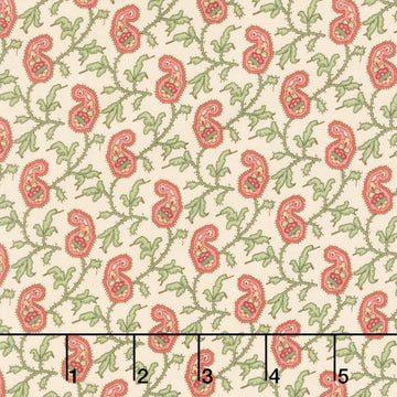 Jingle Bell - Paisley Vine Buttercream Yardage