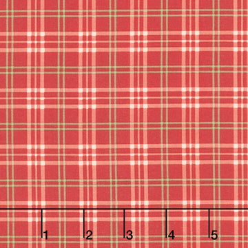 Jingle Bell - Pajama Plaid Cranberry Yardage
