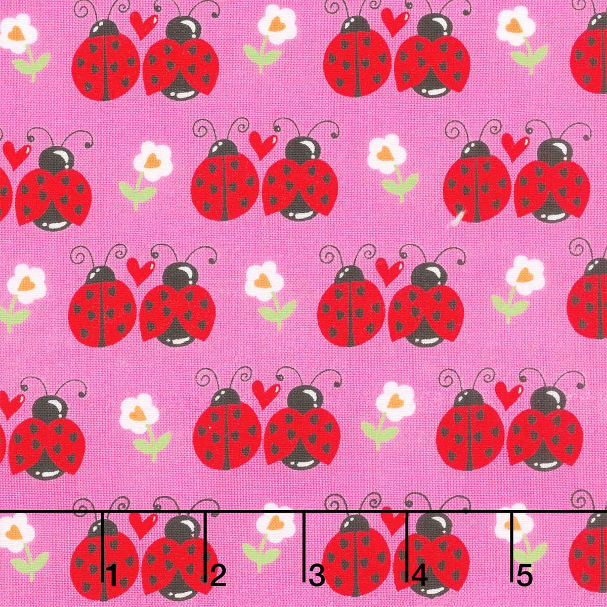 Little Ladies - Flutter Friends Hot Pink Yardage