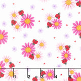Little Ladies - Petal Parade White Yardage