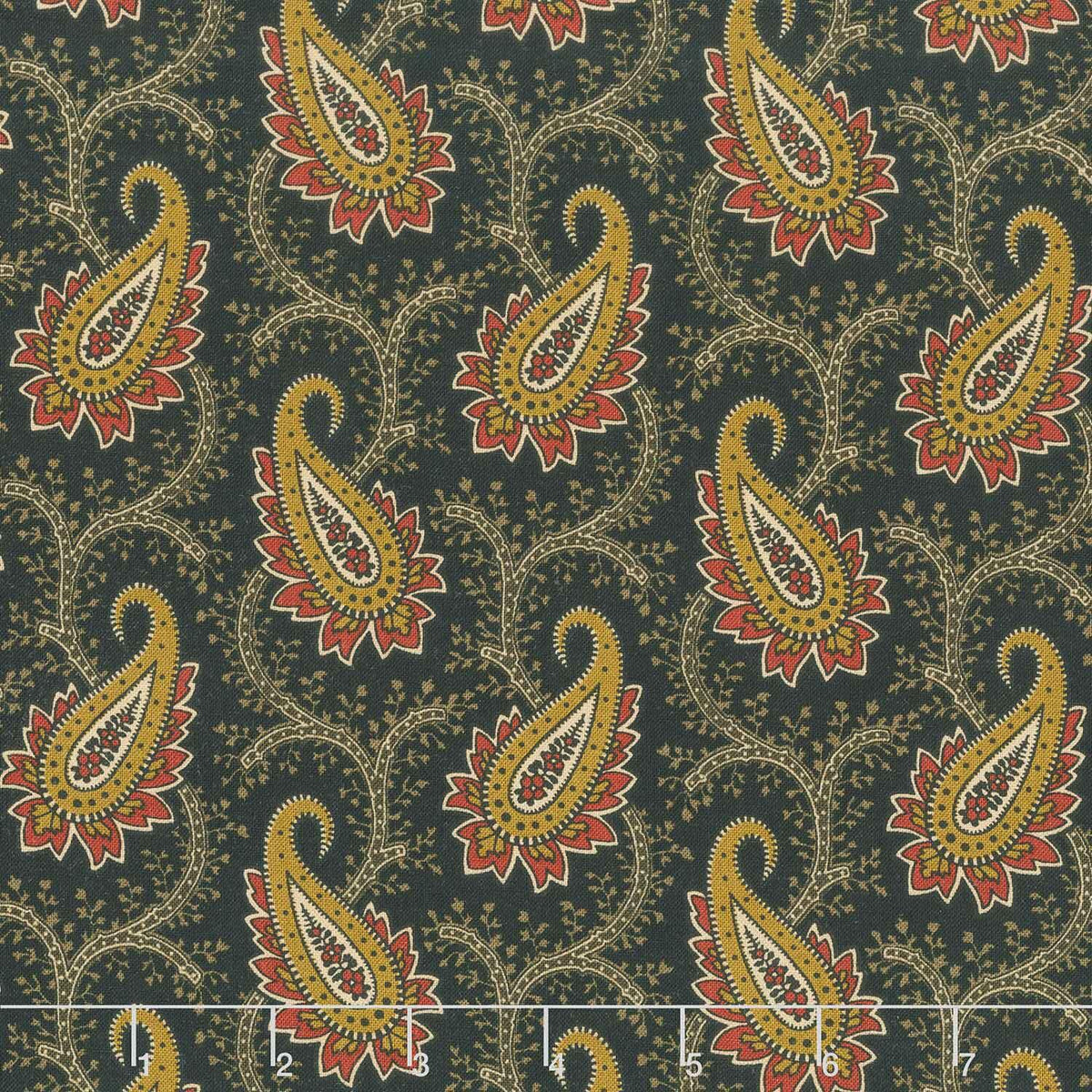 Madison Manor Revisited - Main Paisley Black Yardage