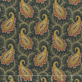 Madison Manor Revisited - Main Paisley Black Yardage