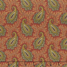 Madison Manor Revisited - Main Paisley Red Yardage