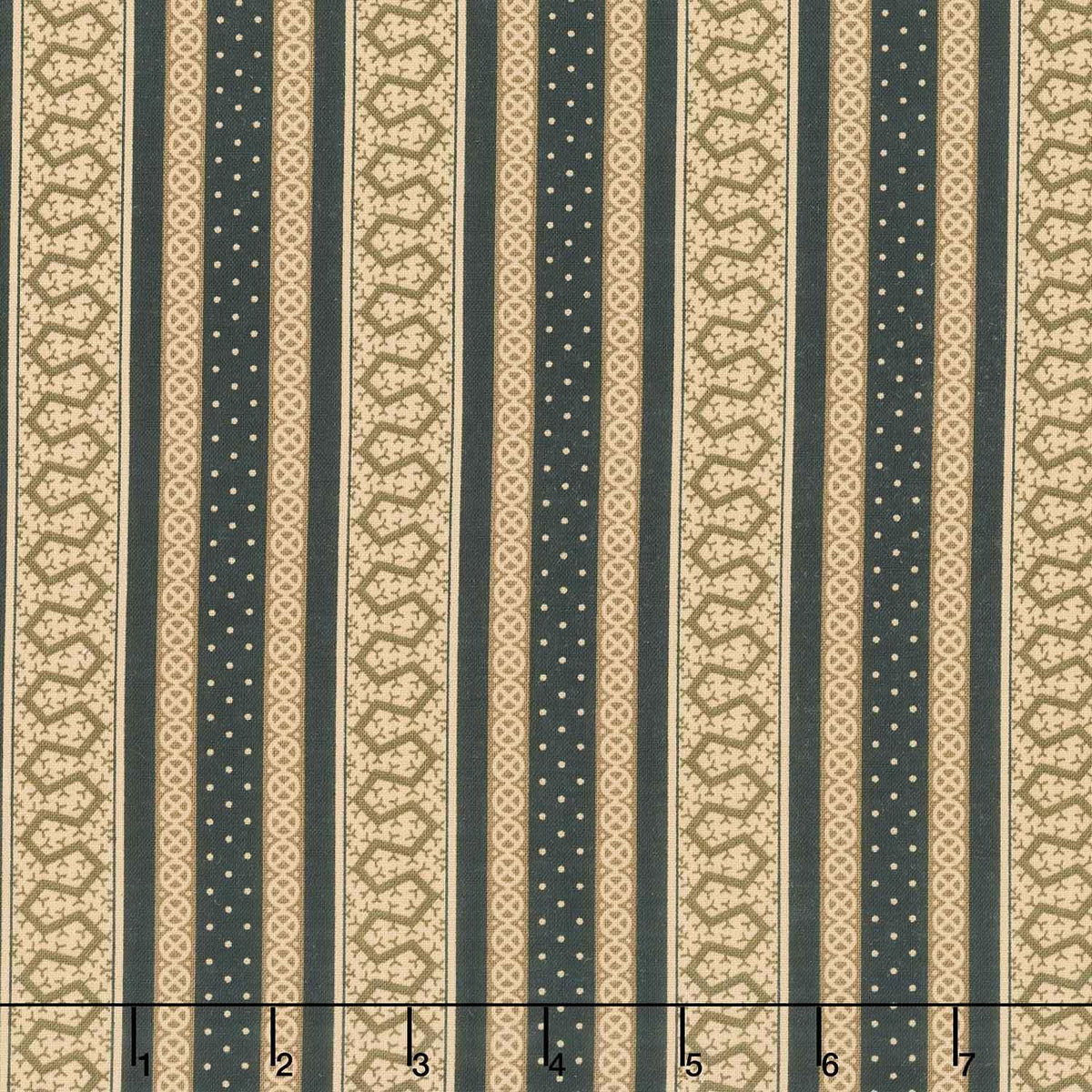 Madison Manor Revisited - Thorn Stripe Black Yardage