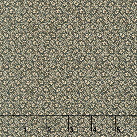 Madison Manor Revisited - Tossed Flower Black Yardage