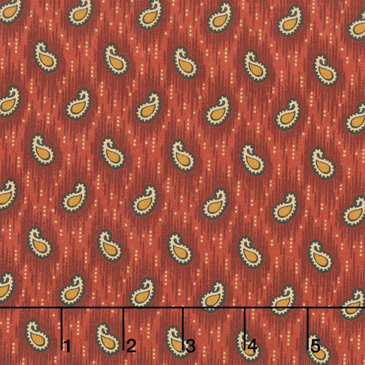 Madison Manor Revisited - Small Paisley Red Yardage