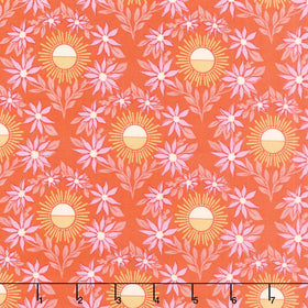 Sunset Cottage - Daylight Blooms Orange Yardage