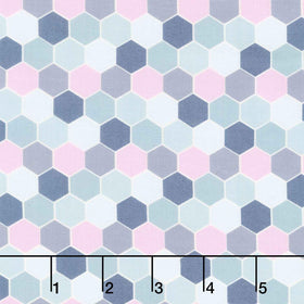 Sunset Cottage - Hexie Blossom Aqua Yardage