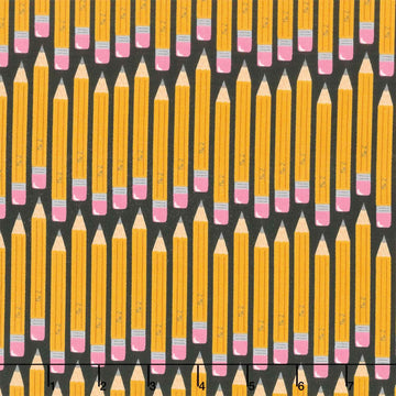 Back to School - No 2 Pencil Black Yardage