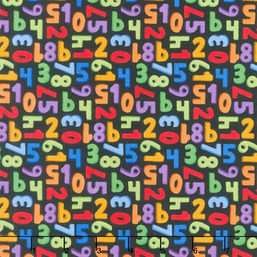Back to School - Numbers Black Yardage