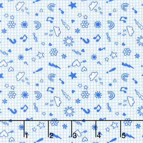 Back to School - Notebook Doodles Royal Yardage