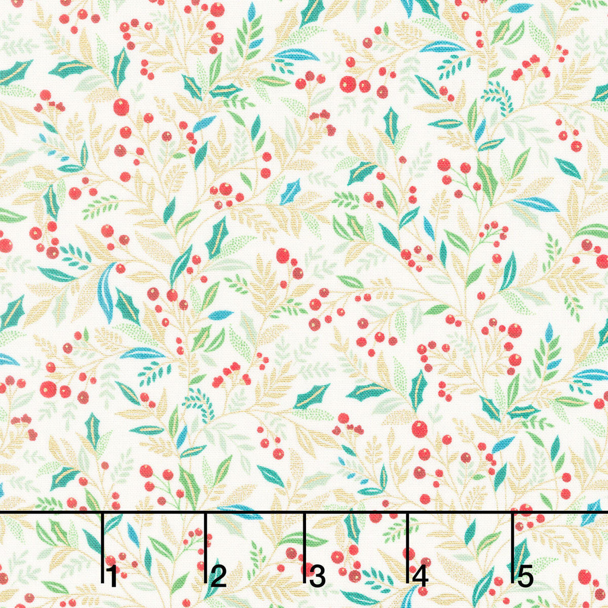 Adorn - Holly Cream Metallic Yardage