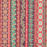 Adorn - Garland Stripe Burgundy Metallic Yardage