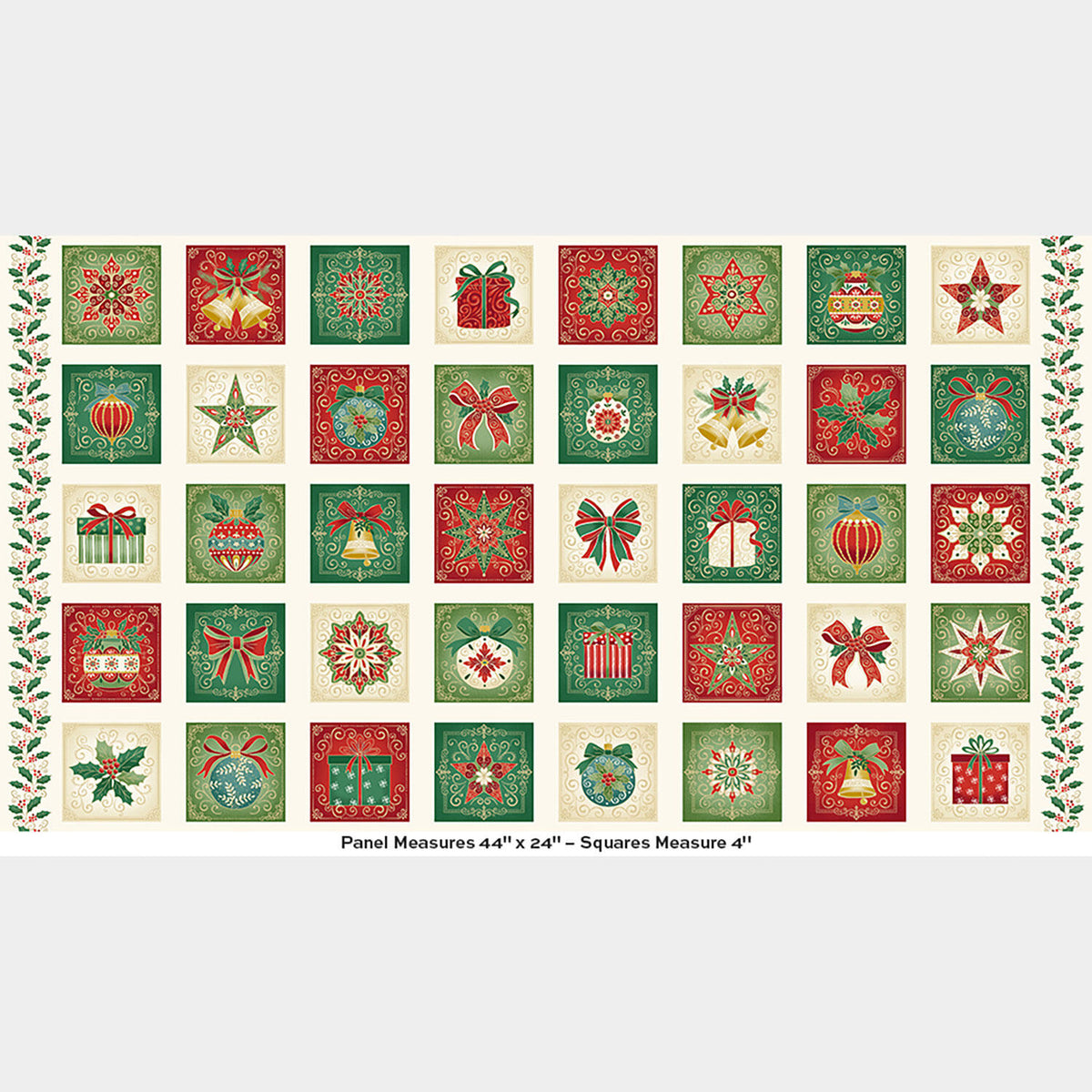 Adorn - Squares Cream Metallic Panel