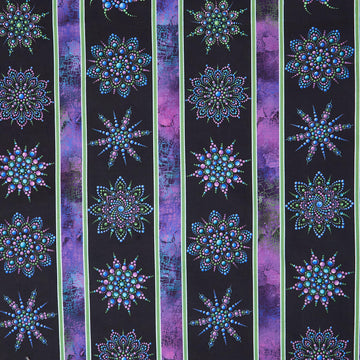 Dragonfly Wonder - On Dragonfly Wings Stripe Black Digitally Printed Yardage