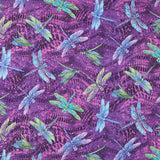 Dragonfly Wonder - Large Dragonfly Purple Digitally Printed Yardage