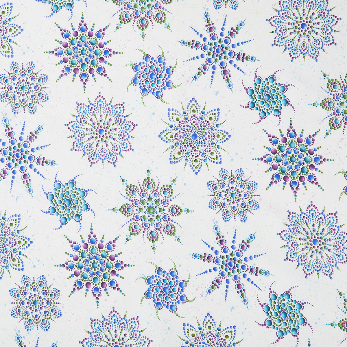 Dragonfly Wonder - Beaded Medallion White Digitally Printed Yardage