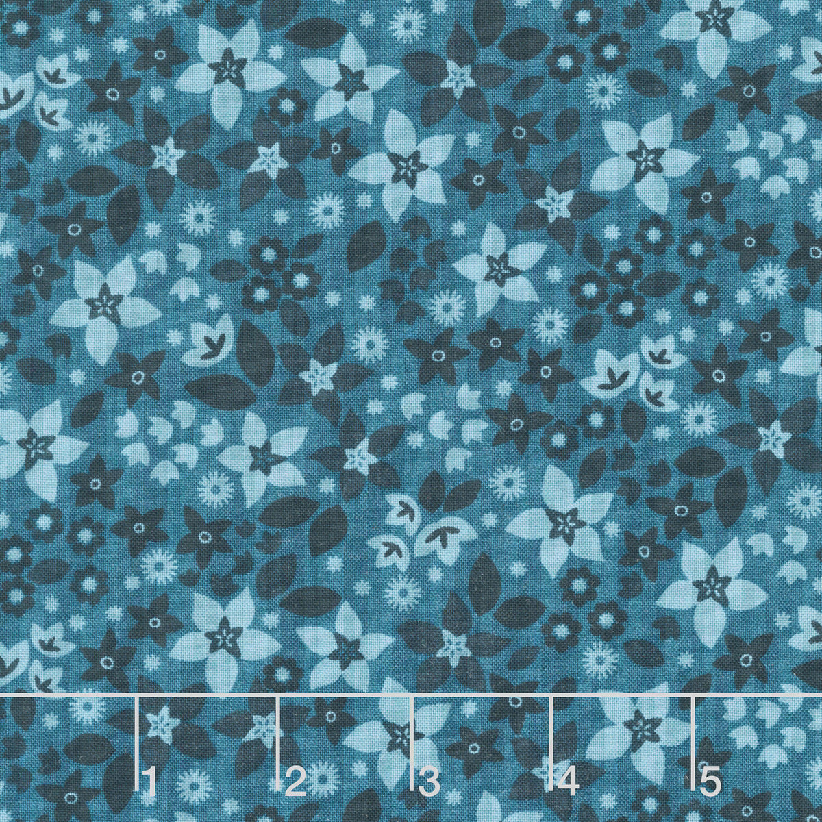 Holly & Hearth - Star Flowers Teal Yardage