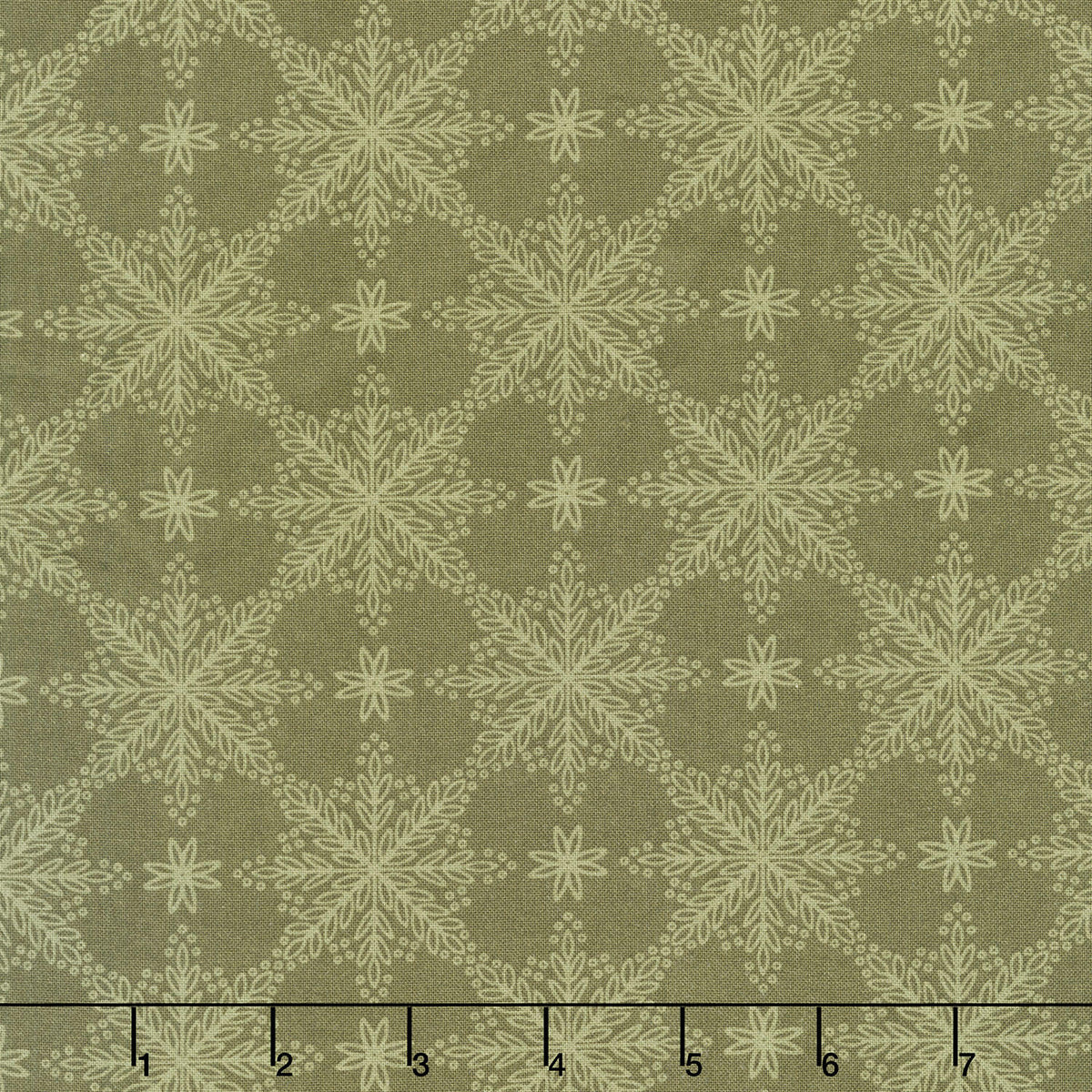 Holly & Hearth - Frosted Windowpanes Evergreen Yardage