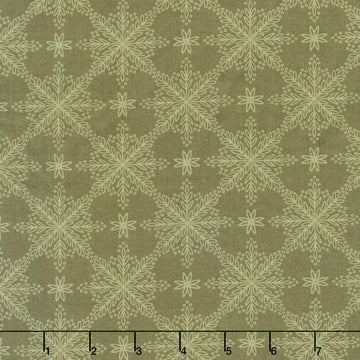 Holly & Hearth - Frosted Windowpanes Evergreen Yardage