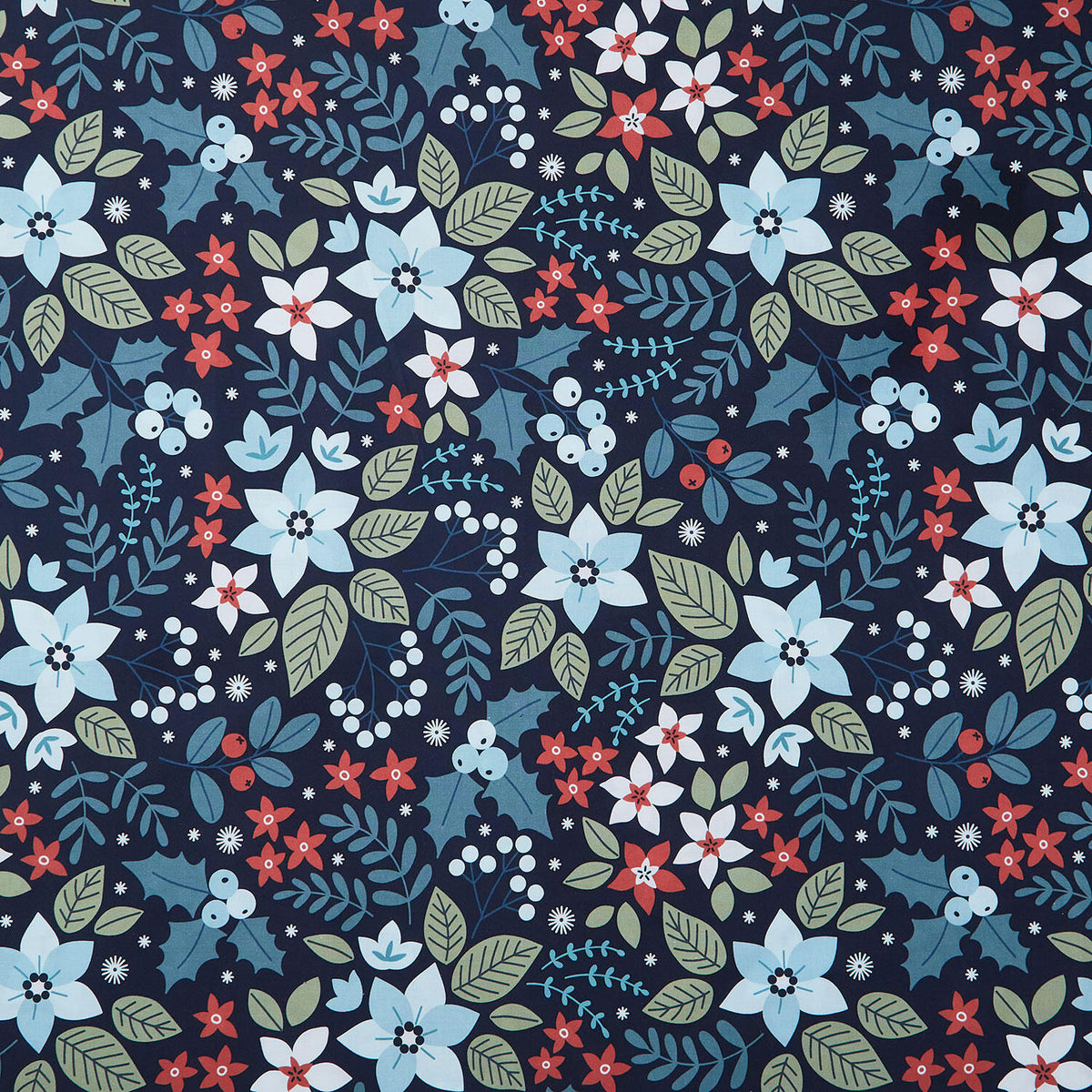 Holly & Hearth - Holly Midnight 108" Wide Backing