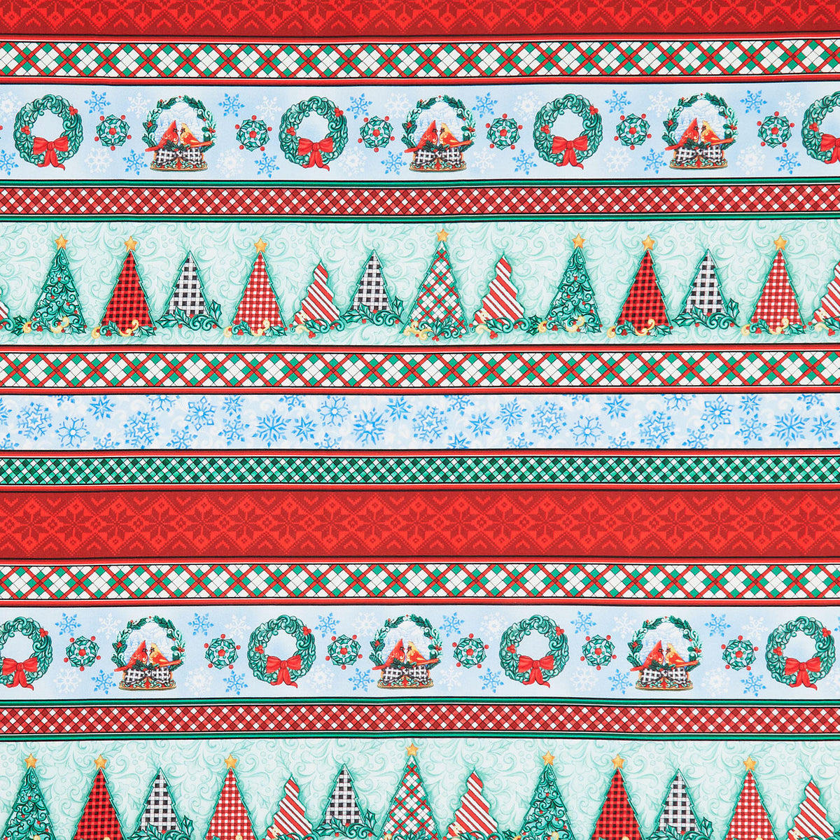 Highland Glen - Border Stripe Red Yardage