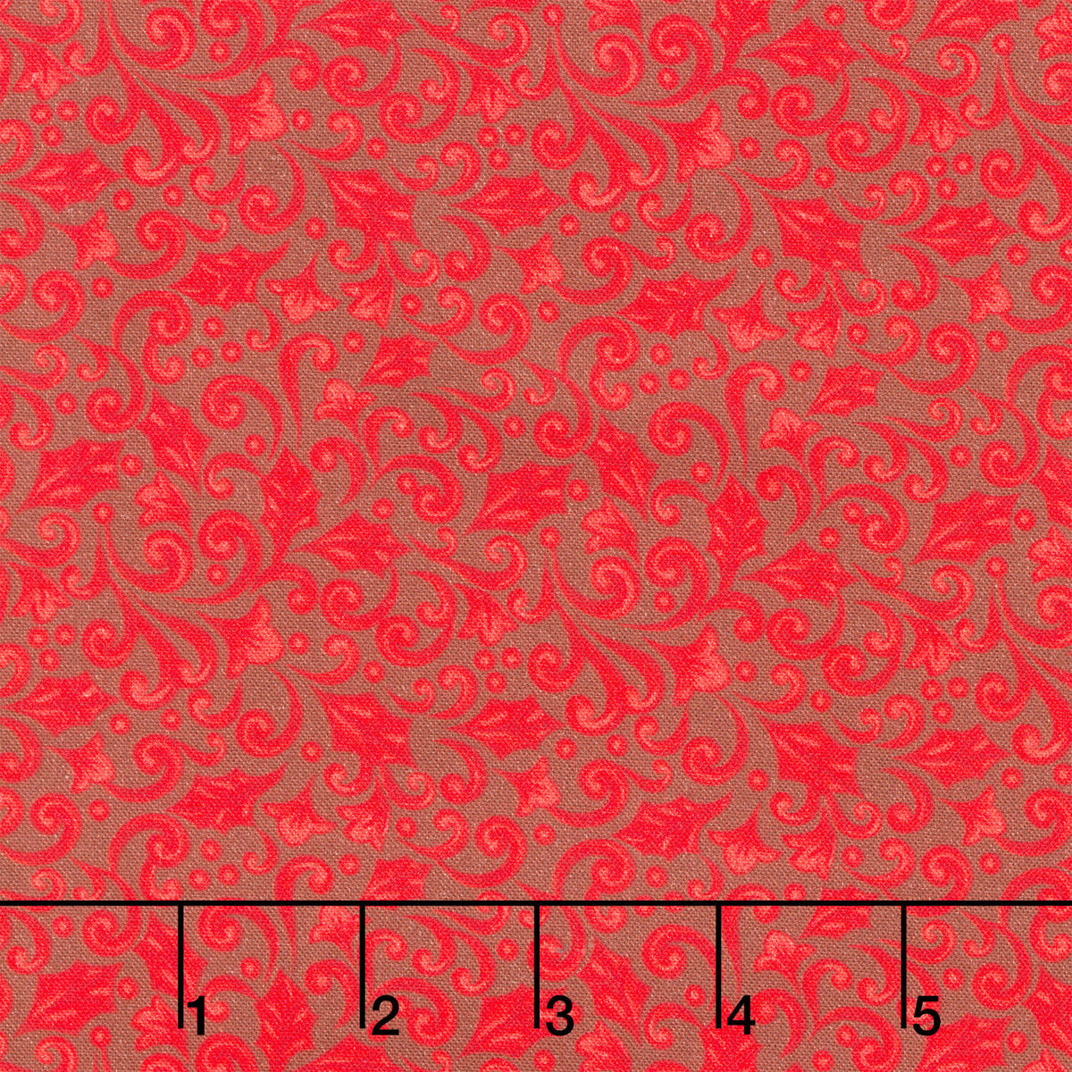 Highland Glen - Winter Scroll Red Yardage