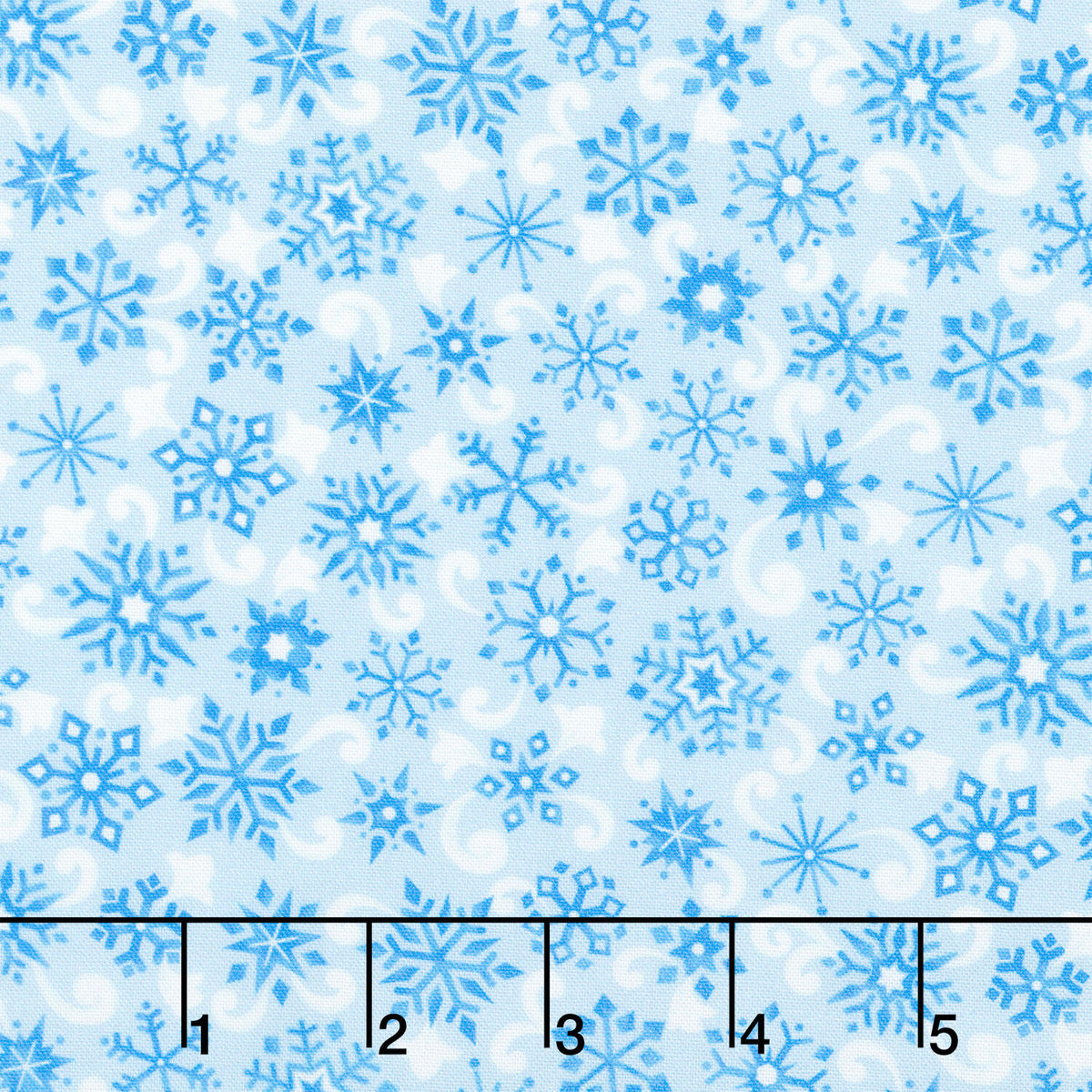 Highland Glen - Winter Snowflakes Light Blue Yardage