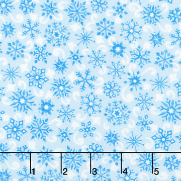 Highland Glen - Winter Snowflakes Light Blue Yardage