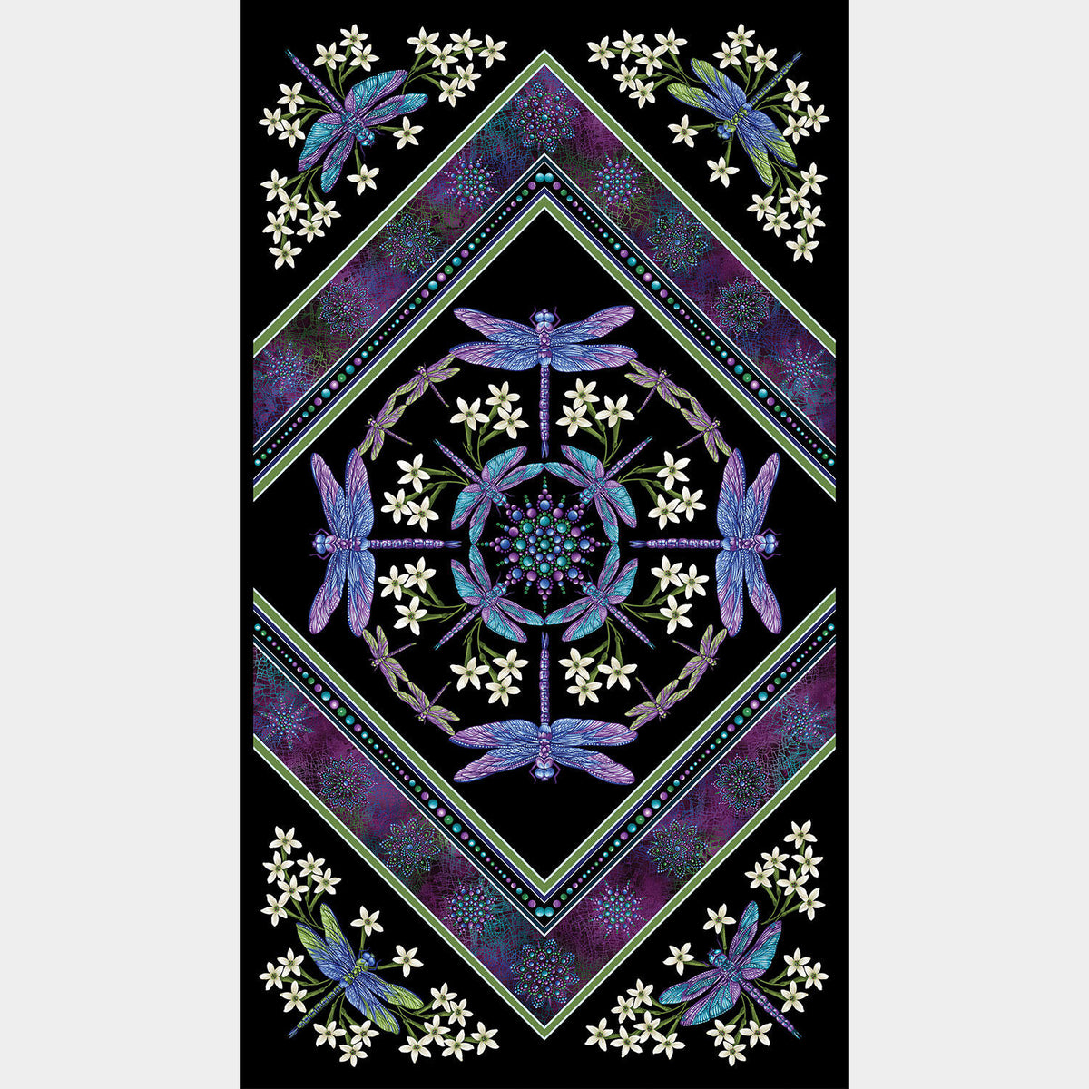 Dragonfly Wonder - Dragonfly Black Plum Digitally Printed Panel