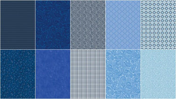 Color Elements Blue Fat Quarter Bundle - 10 Pc