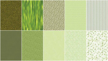 Color Elements Green Fat Quarter Bundle - 10 Pc