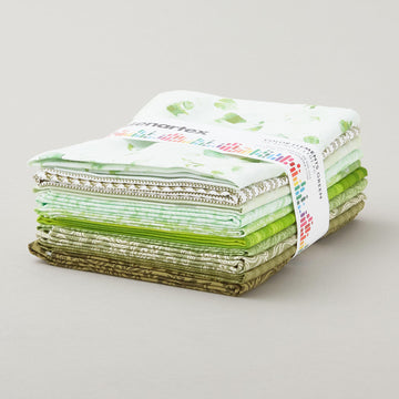 Color Elements Green Fat Quarter Bundle - 10 Pc