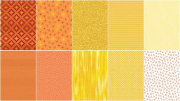 Color Elements Orange/Yellow Fat Quarter Bundle - 10 Pc