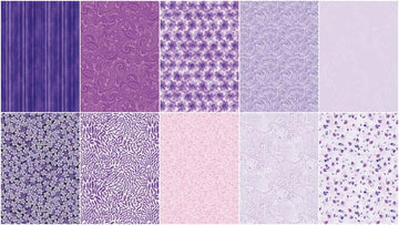 Color Elements Purple Fat Quarter Bundle - 10 Pc