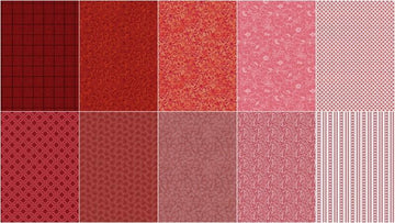 Color Elements Red Fat Quarter Bundle - 10 Pc