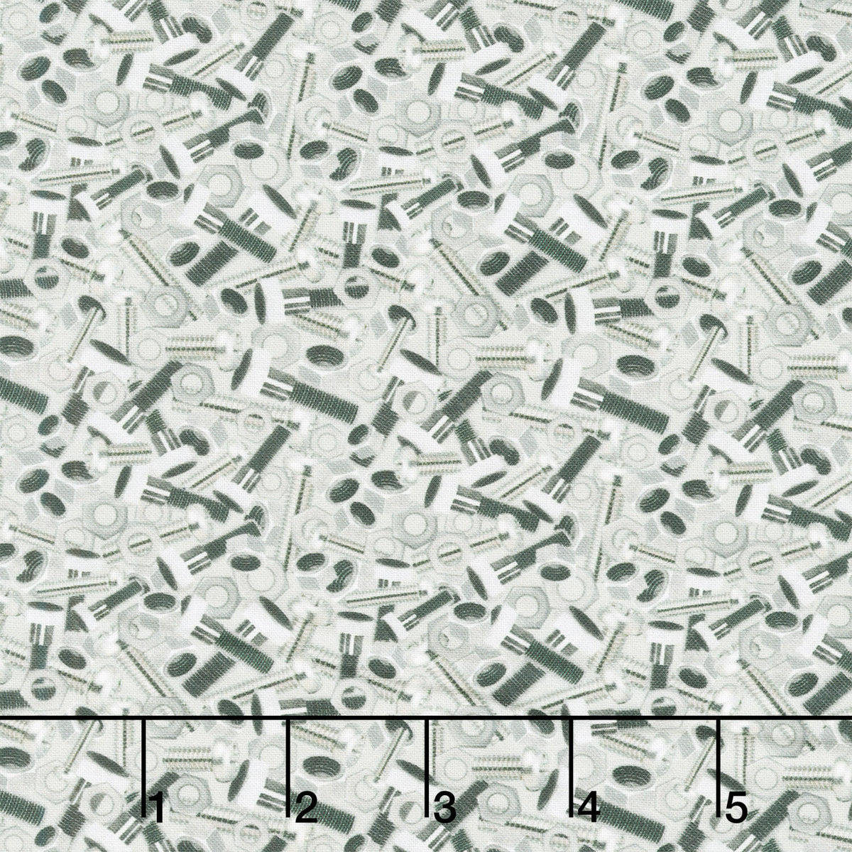Let's Get Building - Nuts and Bolts Grey Yardage
