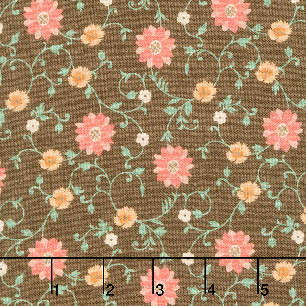 Maple and Marigolds - Scrolly Flower Cooa Yardage