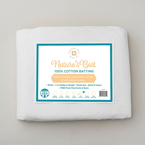 Missouri Star Nature's Best 100% Cotton Full Batting - White