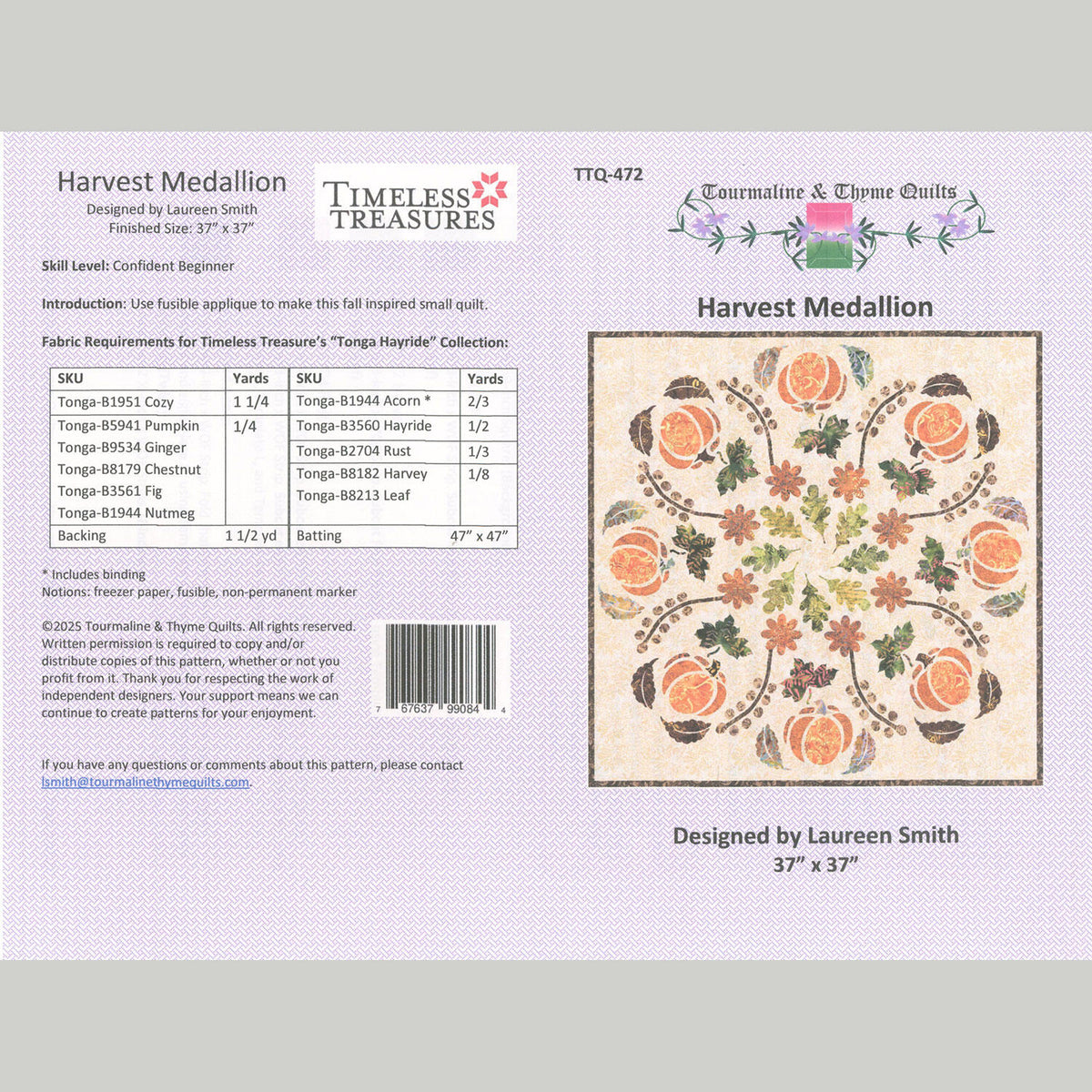Harvest Medallion Wall Hanging Pattern