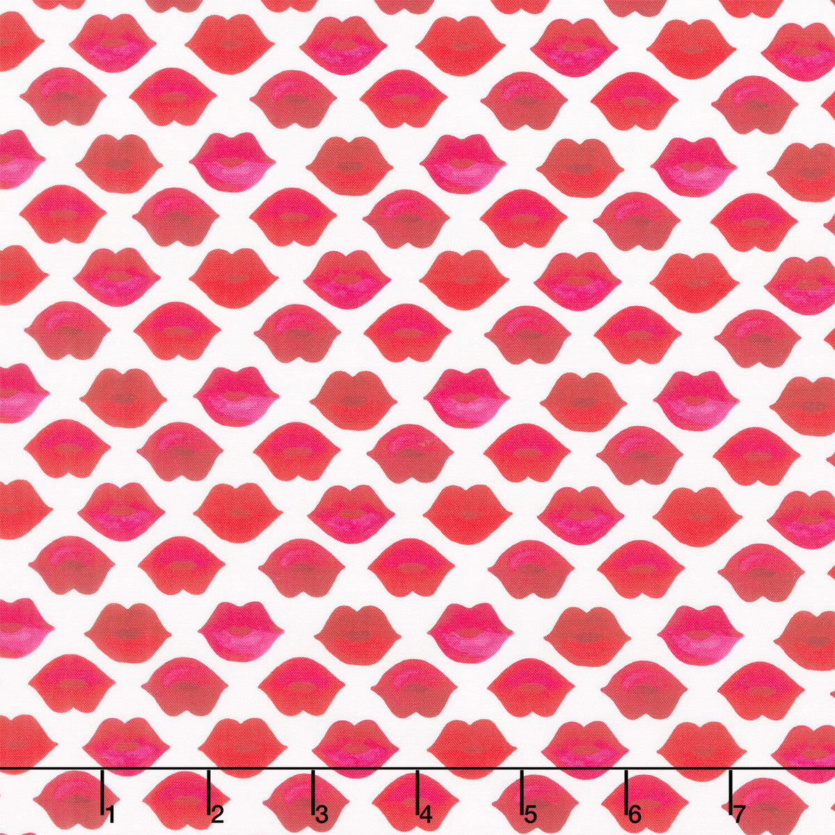 Love Matters - Lips White Yardage