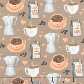 Perfect Blend - Coffee Shop Light Brown Yardage