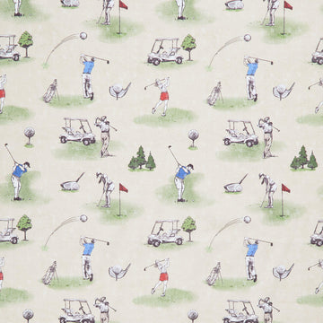 Tee Time! - Golfing Toile Dark Butter Yardage