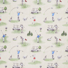 Tee Time! - Golfing Toile Dark Butter Yardage