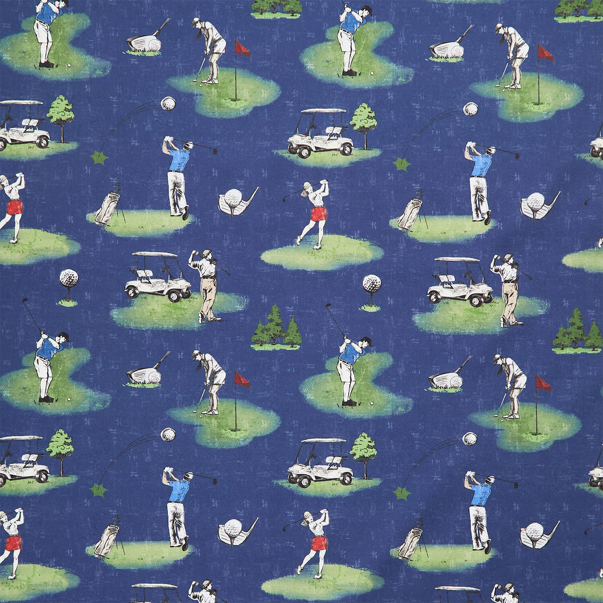 Tee Time! - Golfing Toile Dark Denim Yardage