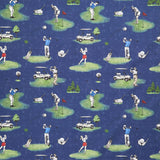 Tee Time! - Golfing Toile Dark Denim Yardage