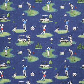 Tee Time! - Golfing Toile Dark Denim Yardage