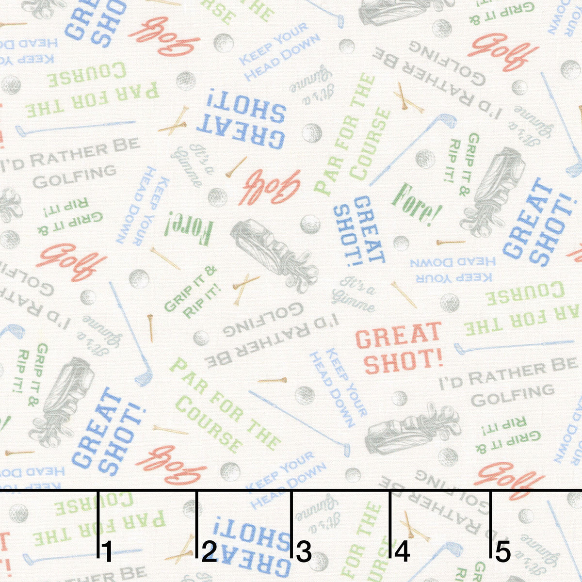 Tee Time! - Words Light Cream Yardage